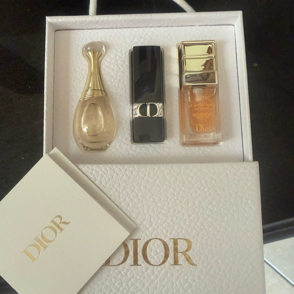 Dior Gift Box w/ perfume,lipstick and advanced serum.